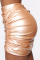 Make Me A Liar Ruched Mini Skirt - Nude