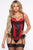 Soulmates Lace Garter Corset - Black/Red