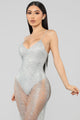 My New Love Glitter Midi Dress - Silver