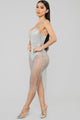 My New Love Glitter Midi Dress - Silver