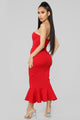 Fit For The Occasion Midi Dress - Red