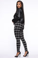 Plaid For You Leggings - Black/White