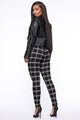 Plaid For You Leggings - Black/White