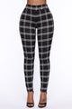 Plaid For You Leggings - Black/White