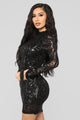 Wildest Dreams Sequin Dress - Black