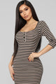 Align With Destiny Stripe Dress - Taupe/Black