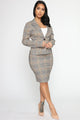 Write My Own Checks Midi Skirt - Teal/Combo