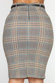 Write My Own Checks Midi Skirt - Teal/Combo
