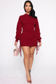 Sweetheart Of Mine Ruched Dress - Burgundy