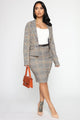Write My Own Checks Midi Skirt - Teal/Combo