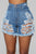 Yes Now Distressed Bermuda Shorts - Medium Blue Wash