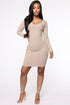 Simple Pleasures Ribbed Mini Dress - Taupe