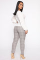 Office Gossip Plaid Trousers - Brown