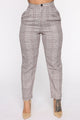 Office Gossip Plaid Trousers - Brown