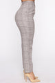 Office Gossip Plaid Trousers - Brown