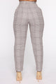 Office Gossip Plaid Trousers - Brown