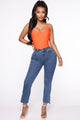 Add To Split Straight Leg Jeans - Medium Wash
