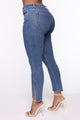 Add To Split Straight Leg Jeans - Medium Wash