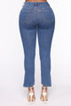 Add To Split Straight Leg Jeans - Medium Wash