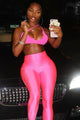 Brianne High Rise Leggings - Neon pink
