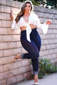 Classic High Waist Skinny Jeans - Dark Denim
