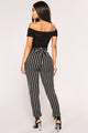 Jacklyn Stripe Pants - Black/White