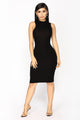 Trey Lace Up Dress - Black