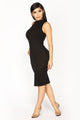 Trey Lace Up Dress - Black
