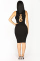 Trey Lace Up Dress - Black