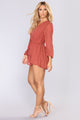 Sian Chiffon Romper - Marsala