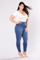 Classic High Waist Skinny Jeans - Medium Blue Wash