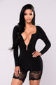 Peria Lace Romper - Black