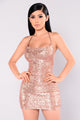 Start The Show Sequin Dress - Rose Gold