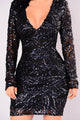 Star Is Born Sequin Dress - Navy