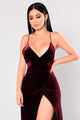 Angelique Velvet Maxi Dress - Dark Burgundy