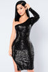 Fiona Sequin Dress - Black