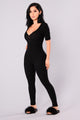 Fast Love Henley Jumpsuit - Black