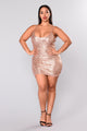 Baby Tonight Sequin Dress - Rose Gold