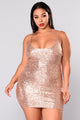 Baby Tonight Sequin Dress - Rose Gold