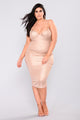 Caddie Midi Dress - Rose Gold