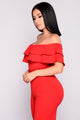 Ready To Ruffle Jumpsuit - Red