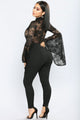 Fame Monster Lace Jumpsuit - Black