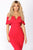 Lyla Off Shoulder Dress - Red