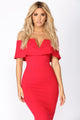 Lyla Off Shoulder Dress - Red
