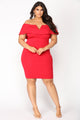 Lyla Off Shoulder Dress - Red