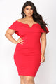 Lyla Off Shoulder Dress - Red