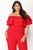 Ready To Ruffle Jumpsuit - Red
