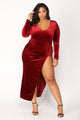 Love Sex Magic Velvet Dress - Wine