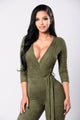 Looking For A Reaction Jumpsuit - Olive