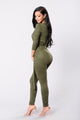 Looking For A Reaction Jumpsuit - Olive